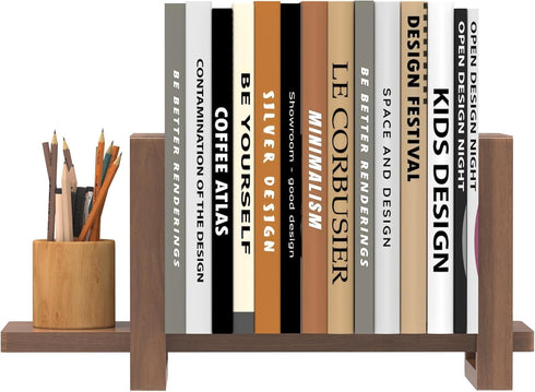 YUELGUANG Adjustable Desktop Bookshelf Wooden Desk Book Holder Organizer Tabletop Bookshelf Mini Book