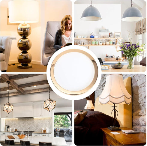 Kisangel Dustproof Lampshade Cover with Shiny Iron Ring Ceiling Lamp Shade Protector Dust for Chandelier and Lamp Decor
