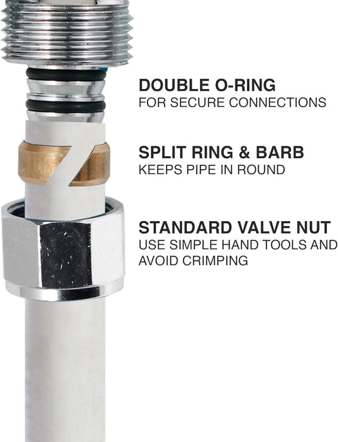 Plumb Pak PP2887EZ Comp O.D. Quarter Turn No Crimp PEX Straight Valve, 1/2" x 3/8", Chrome