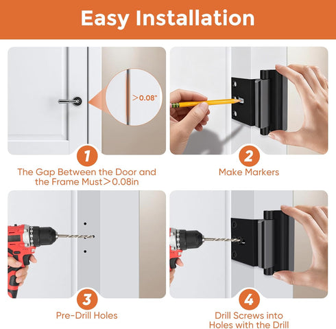 Jkrycyf 2 Pack 800 lbs, Home Security Door Reinforcement Lock, Door Locks for Kids Safety Withstand Child Proof Door