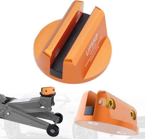 Universal Aluminum Grooved Magnetic Jack Pad, Jacking Puck Pinch Weld Frame Rail