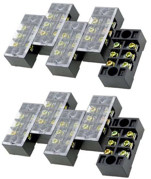 Luomorgo TB-1503 3 Position Double Row Screw Terminal Strip, 10pcs