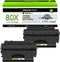 greencycle 6900 Pages Compatible Toner Cartridge Replacement for HP 80X CF280X 80A (Black, 2-Pack)