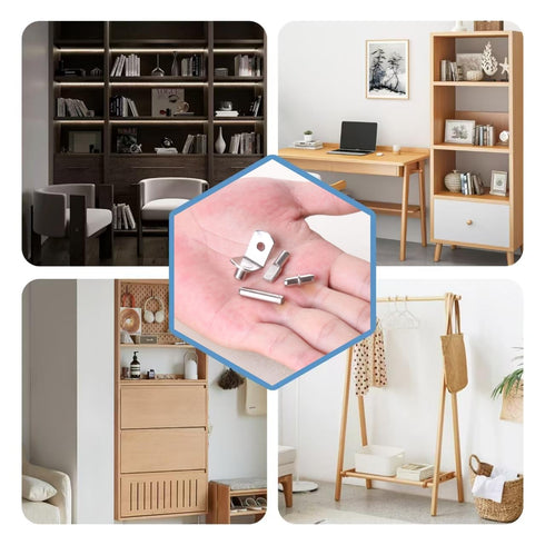 Fuvylonk 108 Closet 4 5mm 1/4inch Pcs Shelf Pins Kit, Metal Nickel Plated Shelf Support Pin, Bookshelf Pegs Cabinet