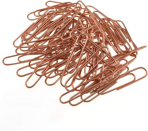 HAHIYO Large Paper Clips, 2 inches Length Rose Gold Vinyl Coated for Bookmarking, 80 Pack