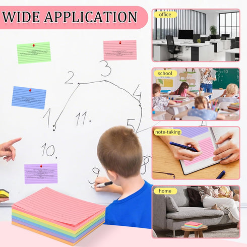 Tecmisse 600 3 5 3x5, Pieces Index Cards Rulded, Colorful Flash Cards x Index Card Bulk,Colored Index Cards Note Cards
