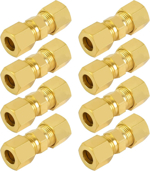 MuHize Compression Tube Fitting, Upgraded 3/16" High Pressure Compression Union, Pack of 8 for Industrial Use