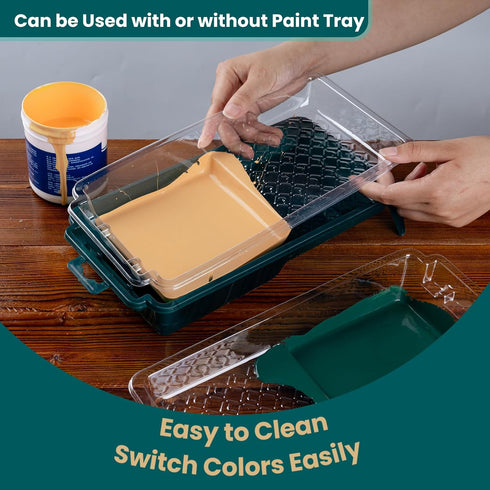 15 Pack, 4 Inch Paint Roller Kit, Paint Roller, Small Paint Roller with Tray Liners, Roller Paint Brush Covers for All