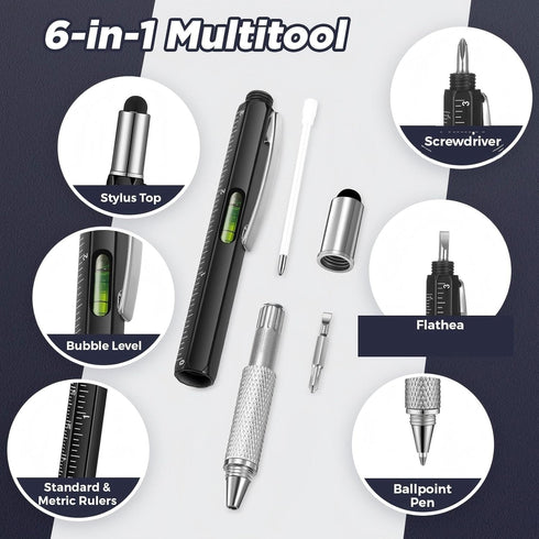 24 6 1 Pcs Multitool Pen in Screwdriver Pen Gadget Stocking Stuffers Christmas Gifts for Dad Multitool Pen with Touch