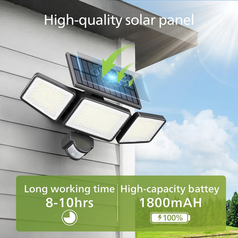 302 1200lmSolar-Powered 3 IP65 3 (1 Pack) Philips Solar Security Light Outdoor Light LEDs Waterproof Wall-Mounted Flood