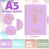 Cholemy 10 Pcs A5 Aesthetic Spiral Notebook, Cute Morandi College Ruled Journals with Pockets, 8 x 6