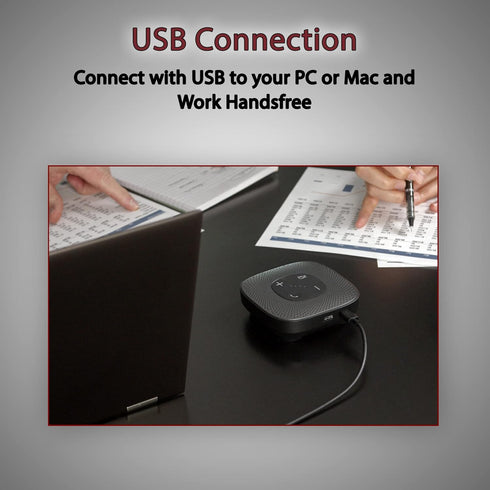 Cyber Acoustics Essential Speakerphone SP-2000, USB and Bluetooth with 360 Degree Noise Cancelling Microphone