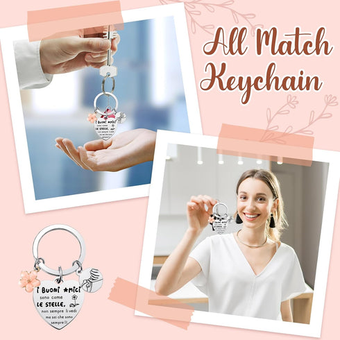 6 Sets 6 6 Tenare of Gifts for Friends Friendship Gifts Stainless Steel Friendship Keychains Envelopes for Greeting