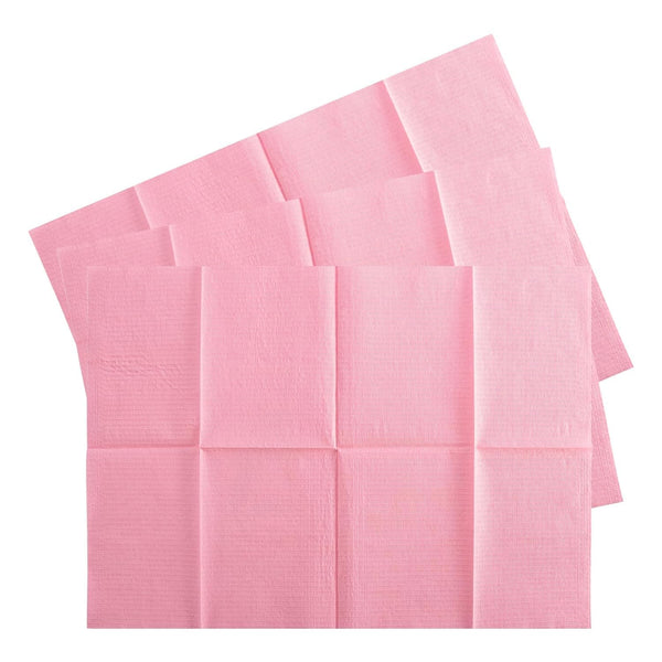 MAQIHAN 75pcs Dental Bibs Disposable - Pink Disposable Dentist Bibs for Nail,