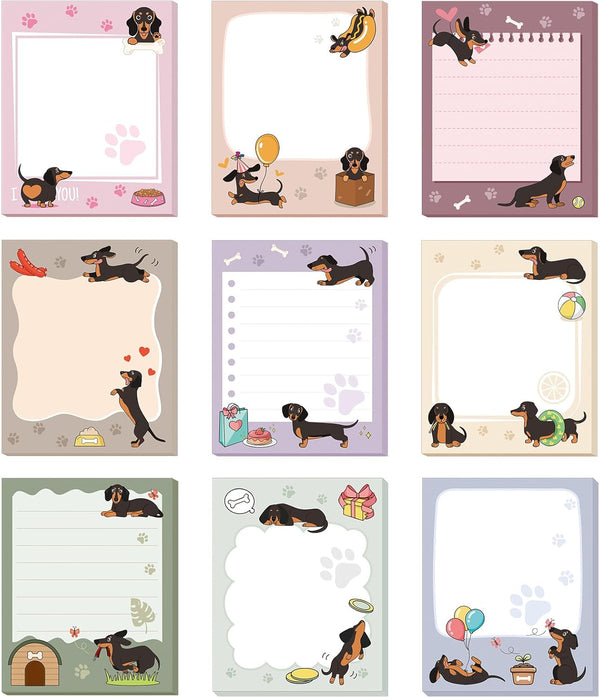 Sabary 9 Pads Sticky Notes - 3.15 x 3.94 Inches Cute Self-Sticky Note Pads, Colored Adhesive Notepad for Memo Reminder,