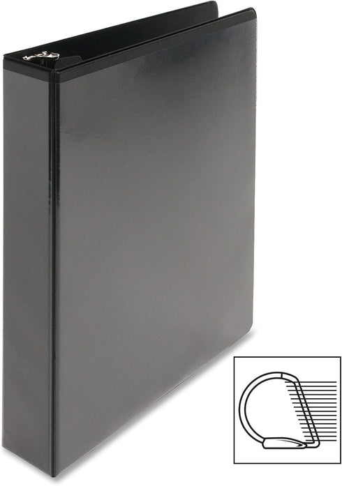 Business Source 28447 D-Ring View Binder, 1-1/2-Inch Capacity, 11x8-1/2-Inch, Black for Document Organization