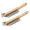 MAXMAN 12 Inch Stainless Steel Wire Scratch Brush, Heavy Duty Wire Brushes with Wooden Handle, 2 Pieces for Cleaning
