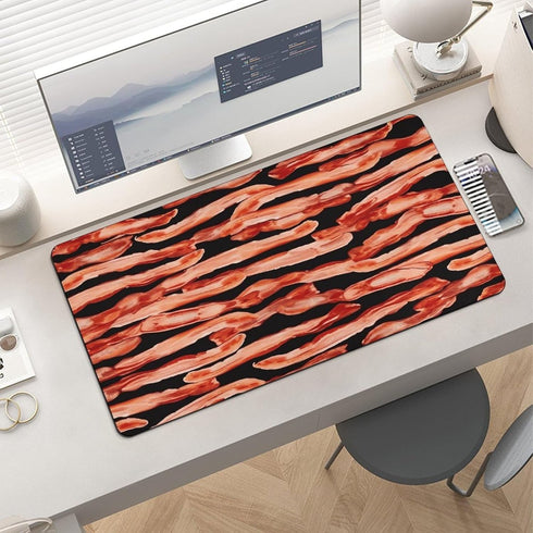 FekiLoot Bacon Pattern Desk Pad Large Office Desk Mat Waterproof Writing Mouse Pad Non-Slip Rubber Mousepad Computer