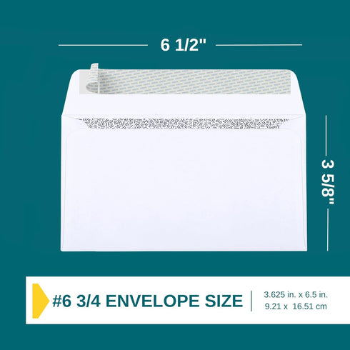 EnDoc #6 3/4 Security Envelopes, Self-Seal, 500 Count, 6 1/2 x 3 5/8 Inch, Privacy Tinted Windowless