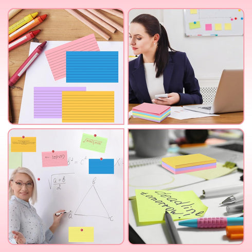 Tecmisse 600 3 5 3x5, Pieces Index Cards Rulded, Colorful Flash Cards x Index Card Bulk,Colored Index Cards Note Cards