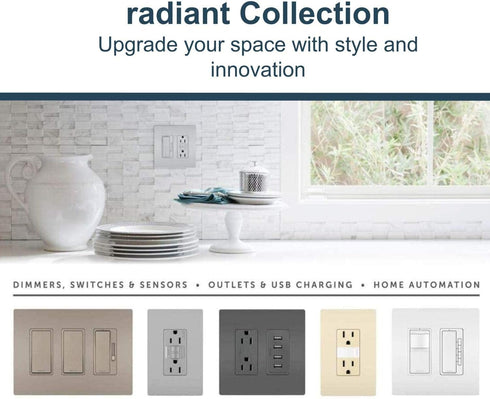 15 1597SWTTRLACCD4, 1 Count Legrand Radiant Amp Combination GFCI Self-Test Tamper-Resistant Electrical Outlet