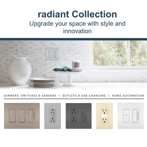 Legrand radiant 1597TRGRYCCD4 15 Amp GFCI Self Test Duplex Outlet, Tamper Resistant, Gray (1 Count)