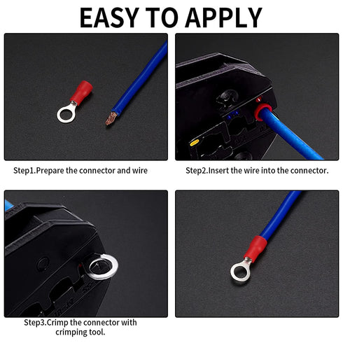 102 Pcs Disconnect Electrical O Ring Crimp Terminals Connectors Assortment Kit for Quick Wiring