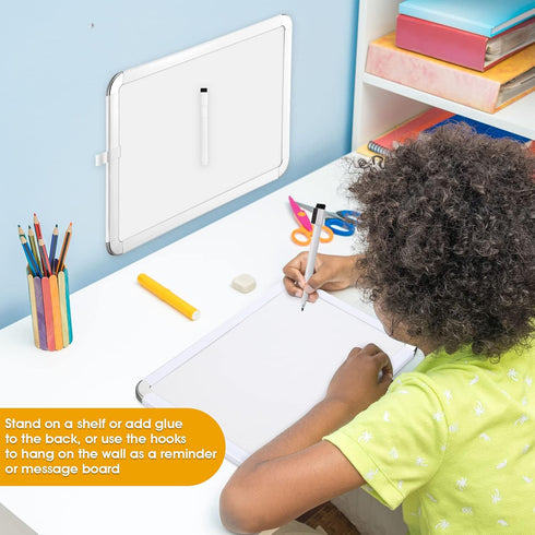 Sherr 4 Pcs Dry Erase Board, 7" x 11" Small Wall Board for Kids, Student with Black Marker, Mini Office Board