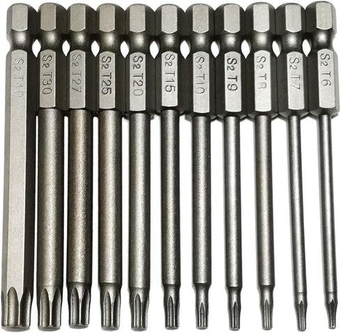 YDLQWCZ Security Torx Bit 11 Pieces 1/4 Inch Hex Shank T6 T7