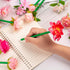 Leery 15 Pieces Mixed Floral Gel Ink Rose Pens, Ballpoint Pens for Valentine's Day, Birthday Party, Office Supplies