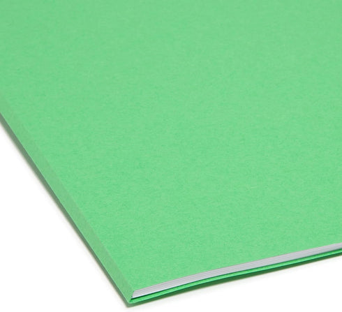 Smead File Folder, Reinforced Straight-Cut Tab, Green, Letter Size, 100 per Box (12110)