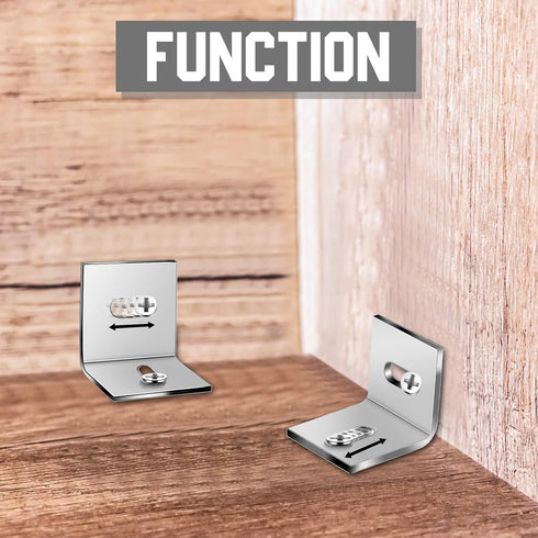 Dunzy 36 Pcs 1x1 Inch Heavy Duty Wood Table Top Expansion Bracket Steel Z Clips Fastener Connector for Woodworking