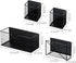 MyGift Magnetic Office Supplies Storage Organizer Baskets, Industrial Matte Black Metal Wire Mesh Mail Slot, 4 Piece Set