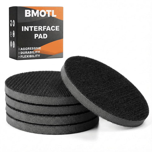 6-Inch No-Hole Interface Pad: 5 Pack Hook & Loop Foam Sanding Discs