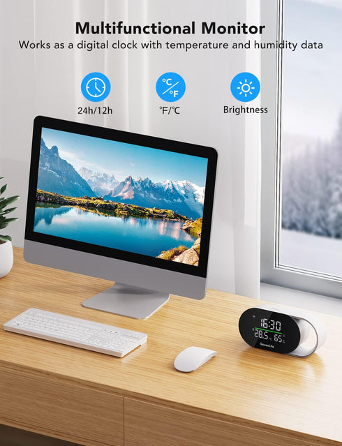 GoveeLife Smart Air Quality Monitor with PM2.5, WiFi, Temperature & Humidity Sensors, LED Display for Home & Office