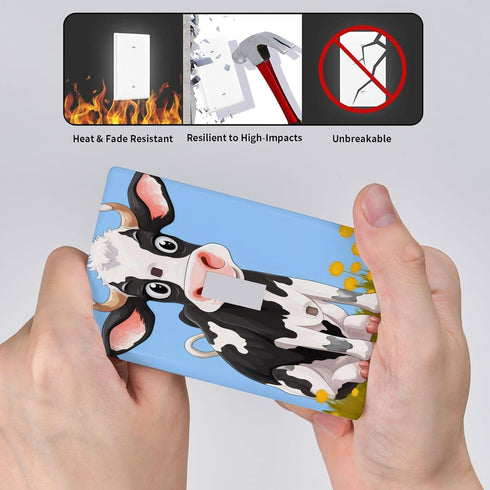 FGDFEPOXKL 1 Dairy Cow Light Switch Covers Decorative Single Toggle Wall Plate, Switchplate Electrical Faceplate, Gang