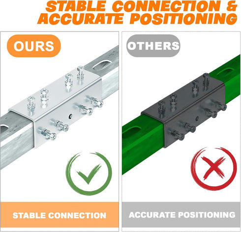 U Shaped Strut Channel Connector Extend Bracket, Versatile Splice Extender Joiner for Unistrut Mounting