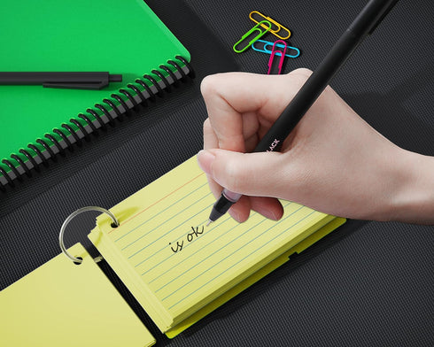 YIZUUN 3x5, 200 3x5 Colored Index Cards Flash Cards with Ring, PCS, Ruled Note Cards, Flash Cards for Studying, Note