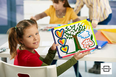 Small White Board Dry Erase Board for Kids - Portable 9"x12" Lapboard with 4 Markers Included for School