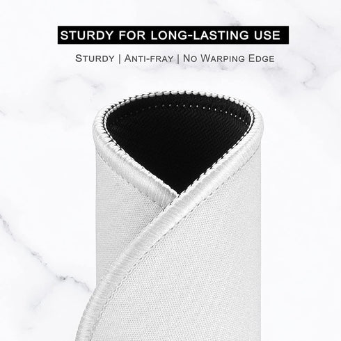 Hsurbtra Premium-Textured Small Round Mouse Pad, 8.7 x 8.7 Inch White, Anti-Slip Waterproof Rubber Mat for Office