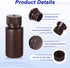 PATIKIL 20 Pcs 60ml Amber Reagent Bottles, PE Wide Mouth Round Bottles with Screw Cap for Lab Storage