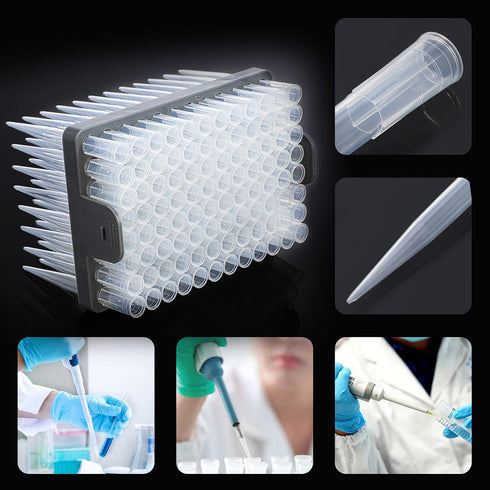 FOUR E'S SCIENTIFIC 1mL Universal Pipette Tips, 1000ul Sterile Racked Tips, Non-pyrogenic, 1 Rack 96 Tips