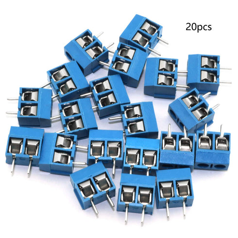 DGZZI 50pcs Blue 5mm Pitch PCB Mount Screw Terminal Block Connector for Arduino (20pcs 2 Pin + 15pcs 3 Pin + 15pcs 4