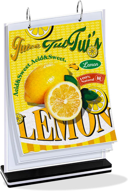 Multi-Page Flip Acrylic Display Stand, T-Shaped 8.5x11 Inches Menu/Photo/Advertisement Holder