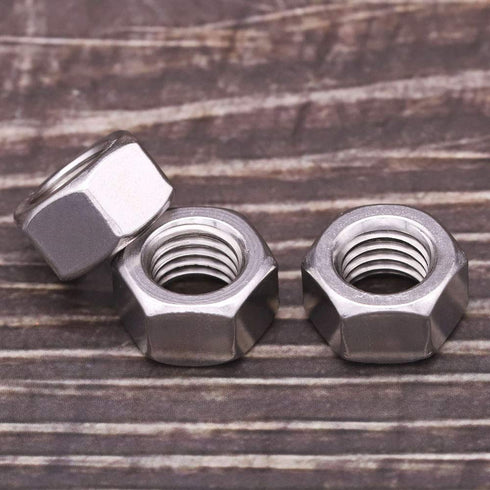 1/4"-20 Stainless Steel Hex Nuts, Bright Finish Hexagon Nuts, 304 Stainless Steel 18-8, 25 PCS