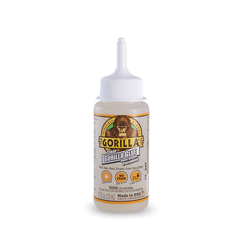Gorilla Clear Glue, 3.75 Ounce Bottle, Pack of 2, Crystal Clear, All Purpose, Water Resistant