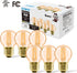 LVWIT G14 LED Filament Globe Bulb 5.5W (40W Equivalent), Dimmable 2500K Warm White E26 Screw Base, Decorative Edison