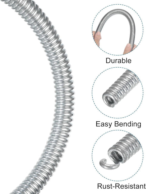 MECCANIXITY Spring Tube Bender OD 6.5mm/0.26" Steel Pipe, 2500mm Long for 3/8" Copper Pipe in Home Renovations
