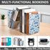 J JOYSAY Trucks Stars Blue Pattern Acrylic Bookends L Shaped Decorative Book Holders Stopper with Non Slip Pads