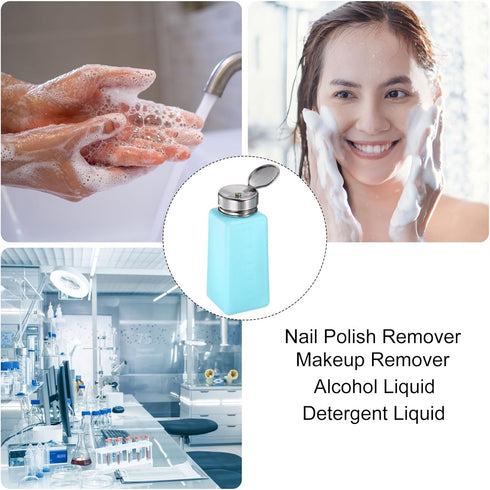 Solvent Alcohol Dispenser 250ml(8.5oz) Push Down Liquid Dispenser Pump with Stainless Steel Lid for Acetone Cleanser